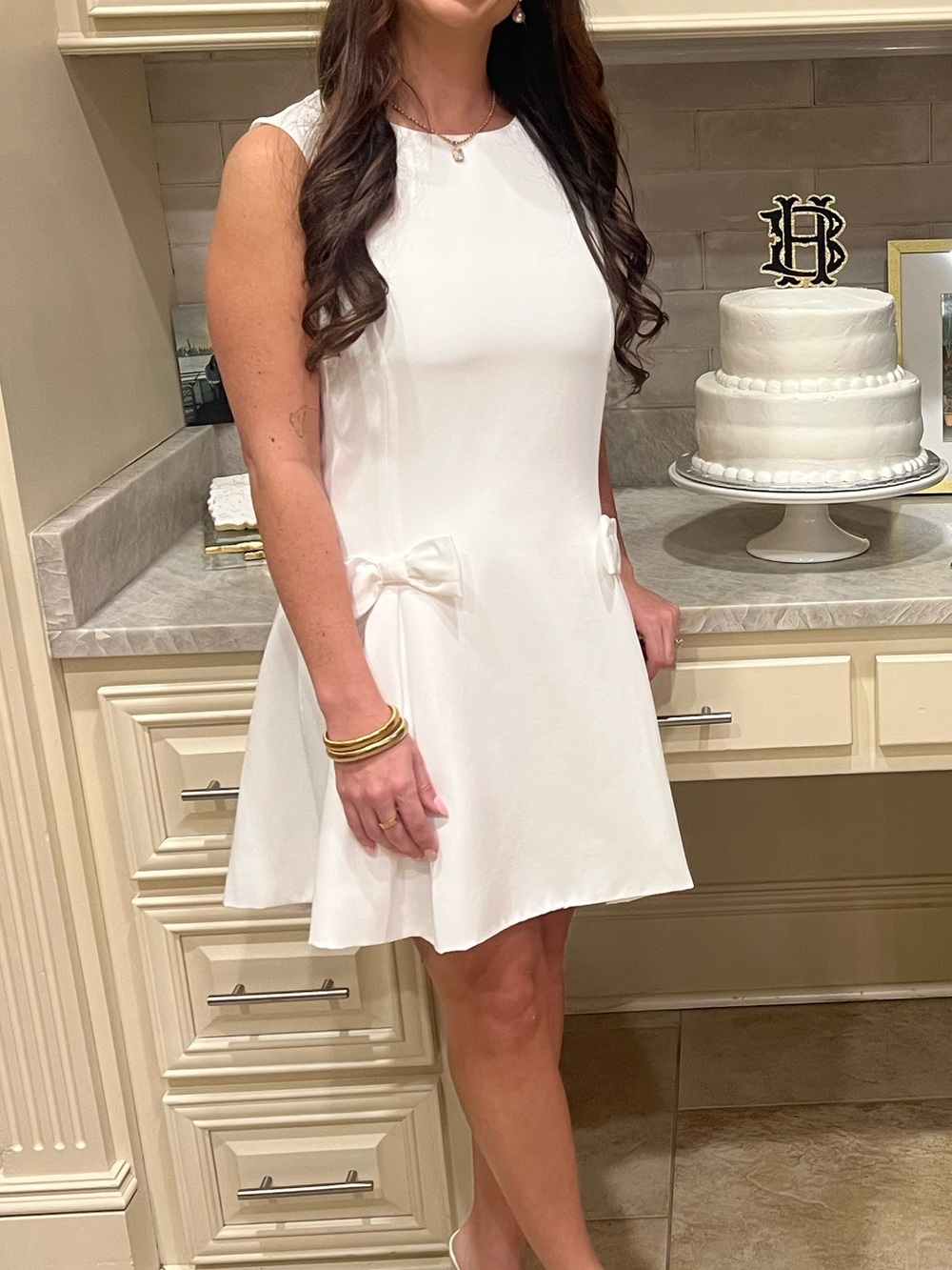 Mable White Bow Mini Dress - Picture 2 of 3